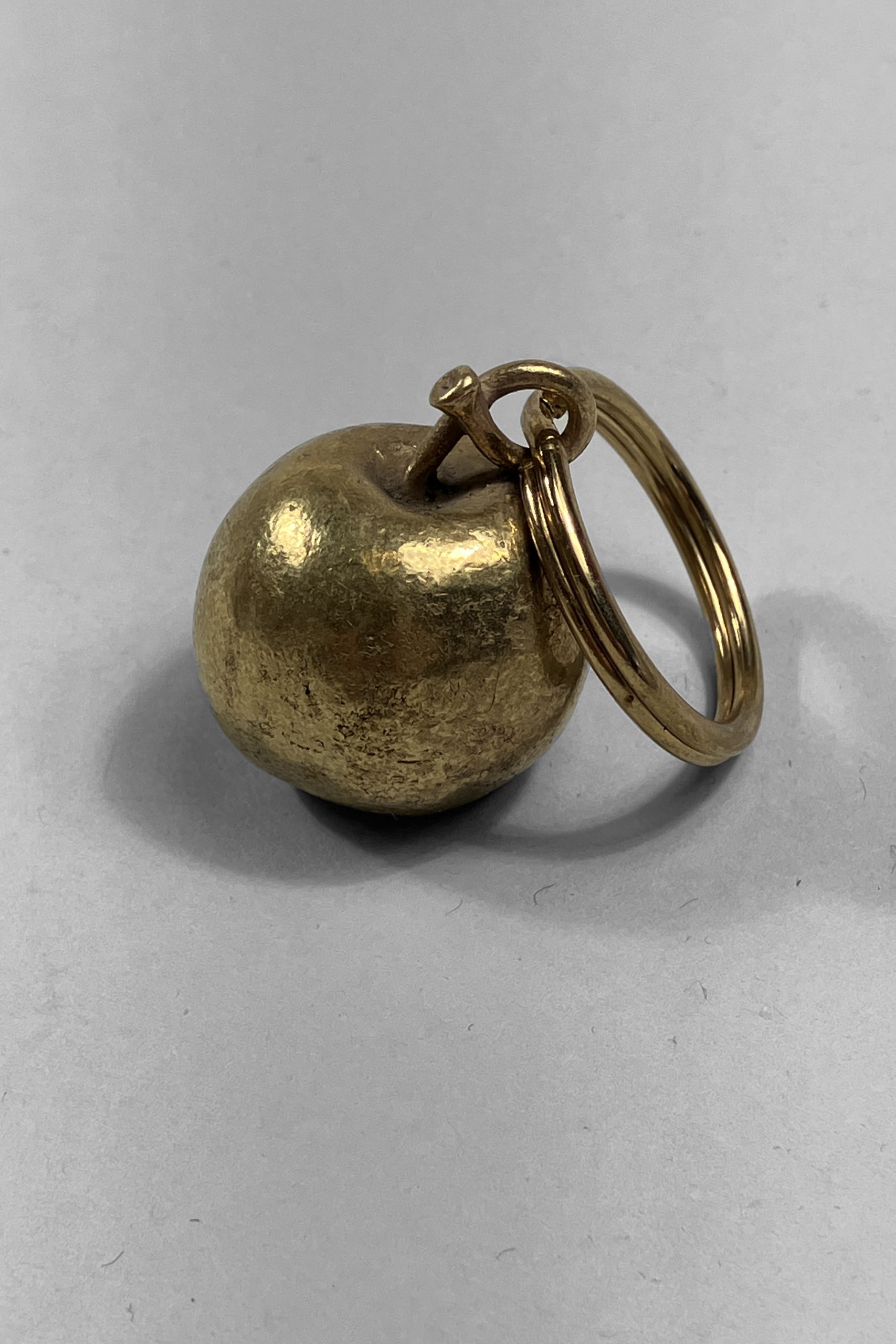 Lost Wax Cast Brass Crab Apple Keyring image 1