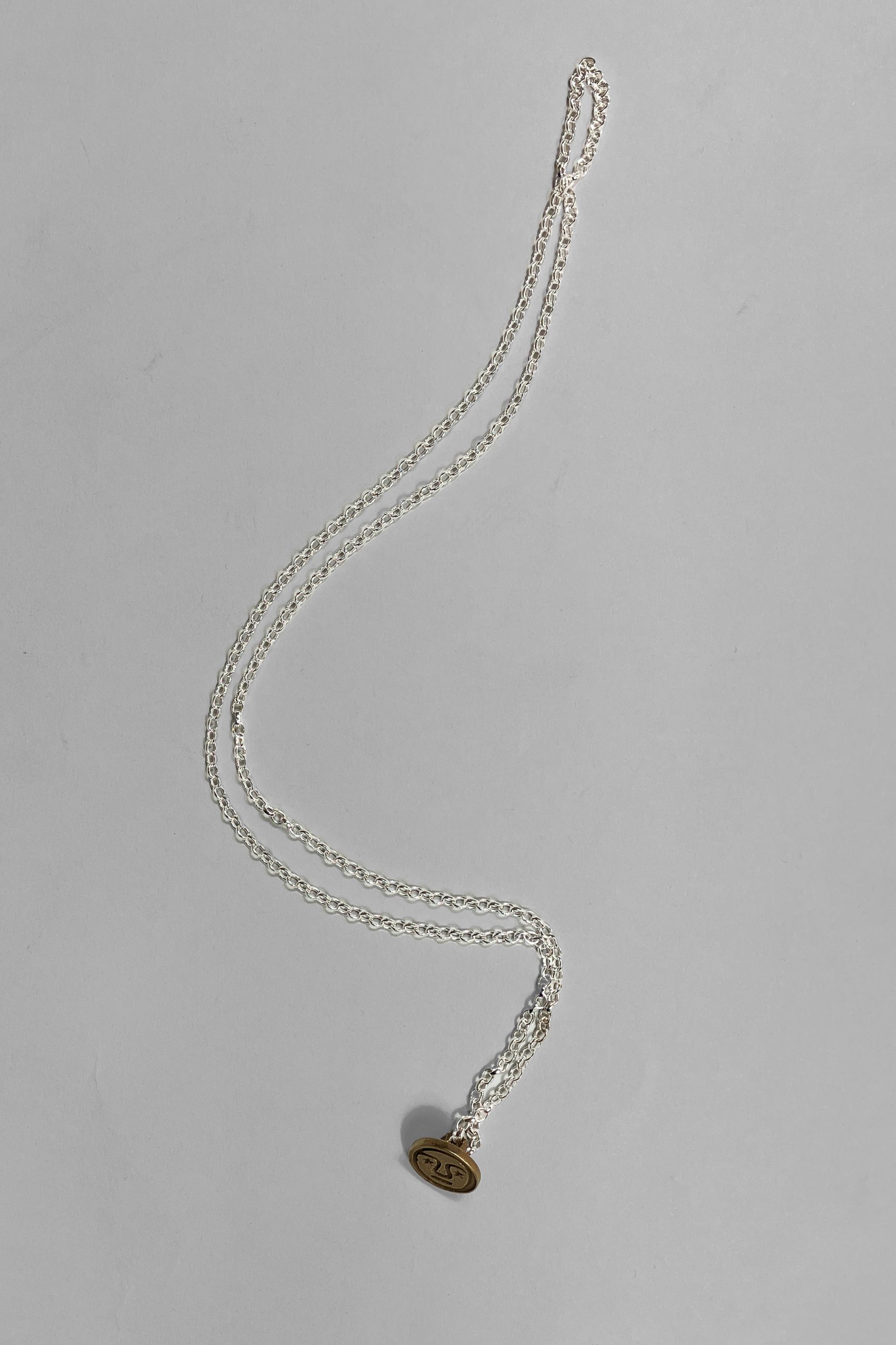 Lost Wax Cast Brass PENNA Button Necklace